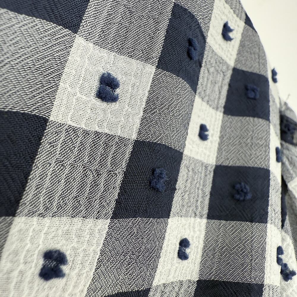 Julia Jordan Faux Wrap Dress size 16 Blue Check Ruffled Hem Feminine NWT - Picture 6 of 15